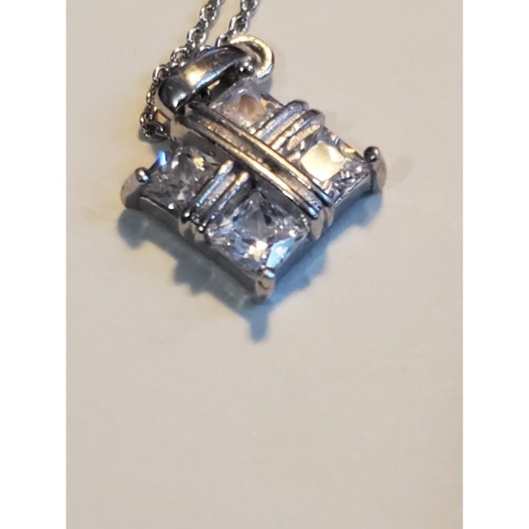 Cubic Zirconia Square Pendant and Necklace The Eberle Radiance Collection - Picture 10 of 10